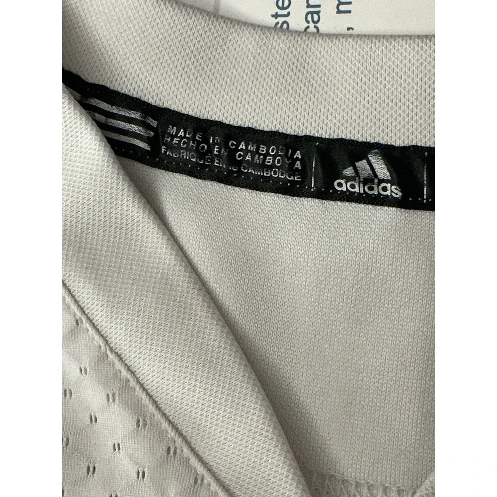 Adidas Youth Soccer Jersey White Short Sleeve Climacool Size M (10–12)